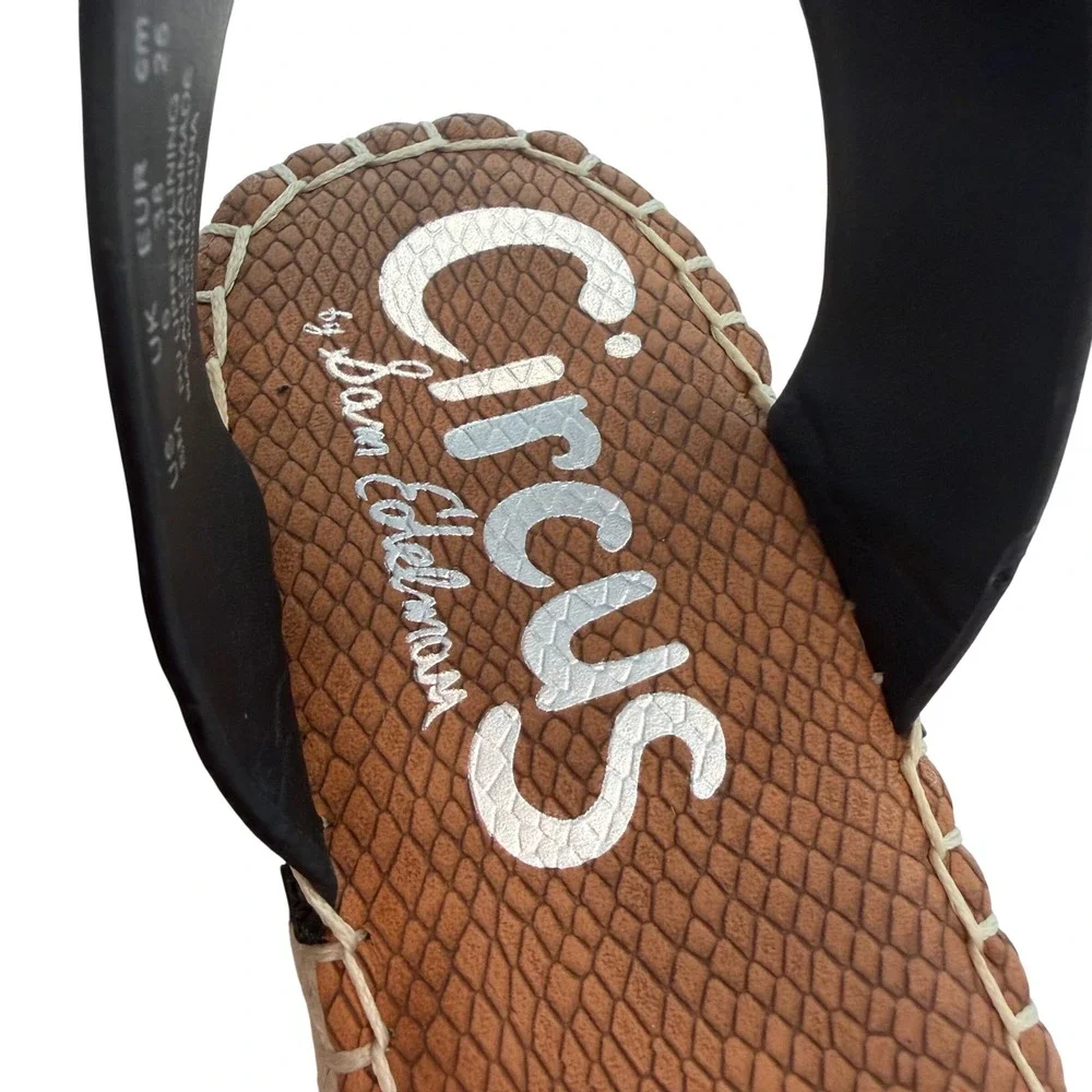 Circus by Sam Edelman Kennedy Espadrille Sandals Women 8M Black Boho Minimalist